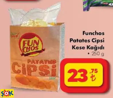 FUNCHOS PATATES CİPSİ KESE KAĞIDI FUNCHOS PATATES CİPSİ KESE KAĞIDI